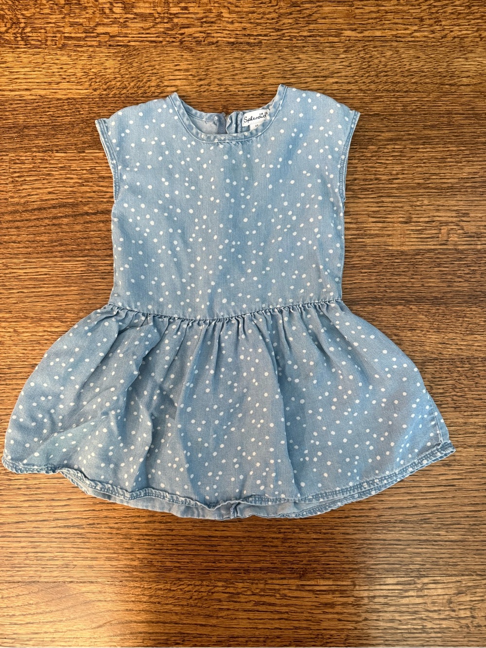 Splendid Light Blue Polka Dot Chambray Dress